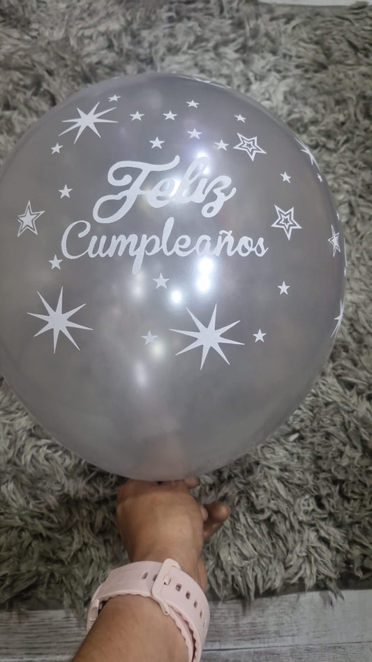 BOMBA R12 SATIN INFINITY FELIZ CUMPLEAÑOS PAQUETE X 100 UND