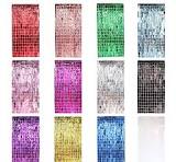 CORTINA METALIZADA DE CUADRO PARA FIESTA X UND