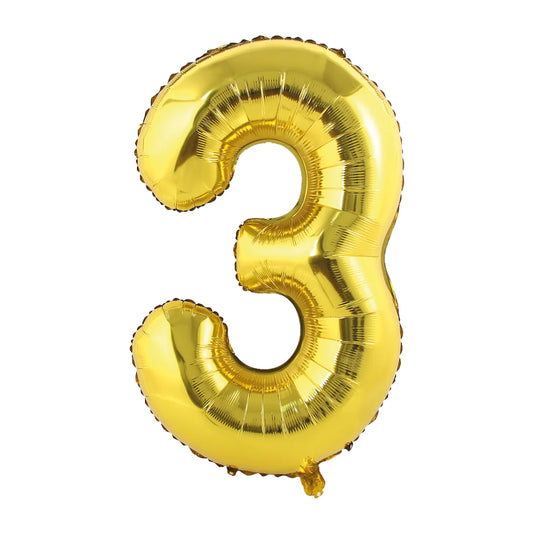 NUMERO 3  METALIZADO  16"