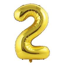 NUMERO 2  METALIZADO 16"