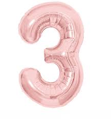 NUMERO 3  METALIZADO 32"