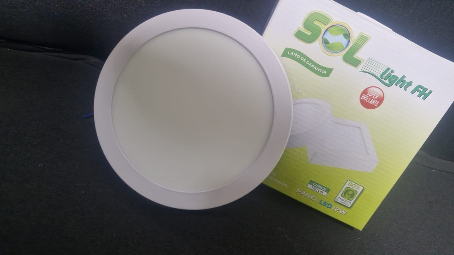 PANEL LED REDONDO 12W SOBREPONER.