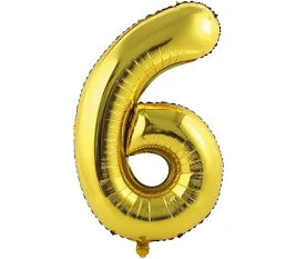 NUMERO 6 METALIZADO 16"