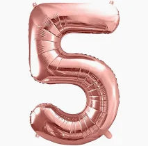 NUMERO 5 METALIZADO 16"
