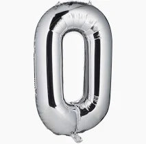 NUMERO 0 METALIZADO 16"