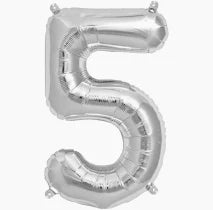 NUMERO 5 METALIZADO 16"