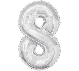 NUMERO 8  METALIZADO 16"